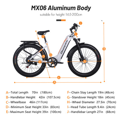 MX06 Straddle ebike 48V17.5Ah 1000W Oil brake
