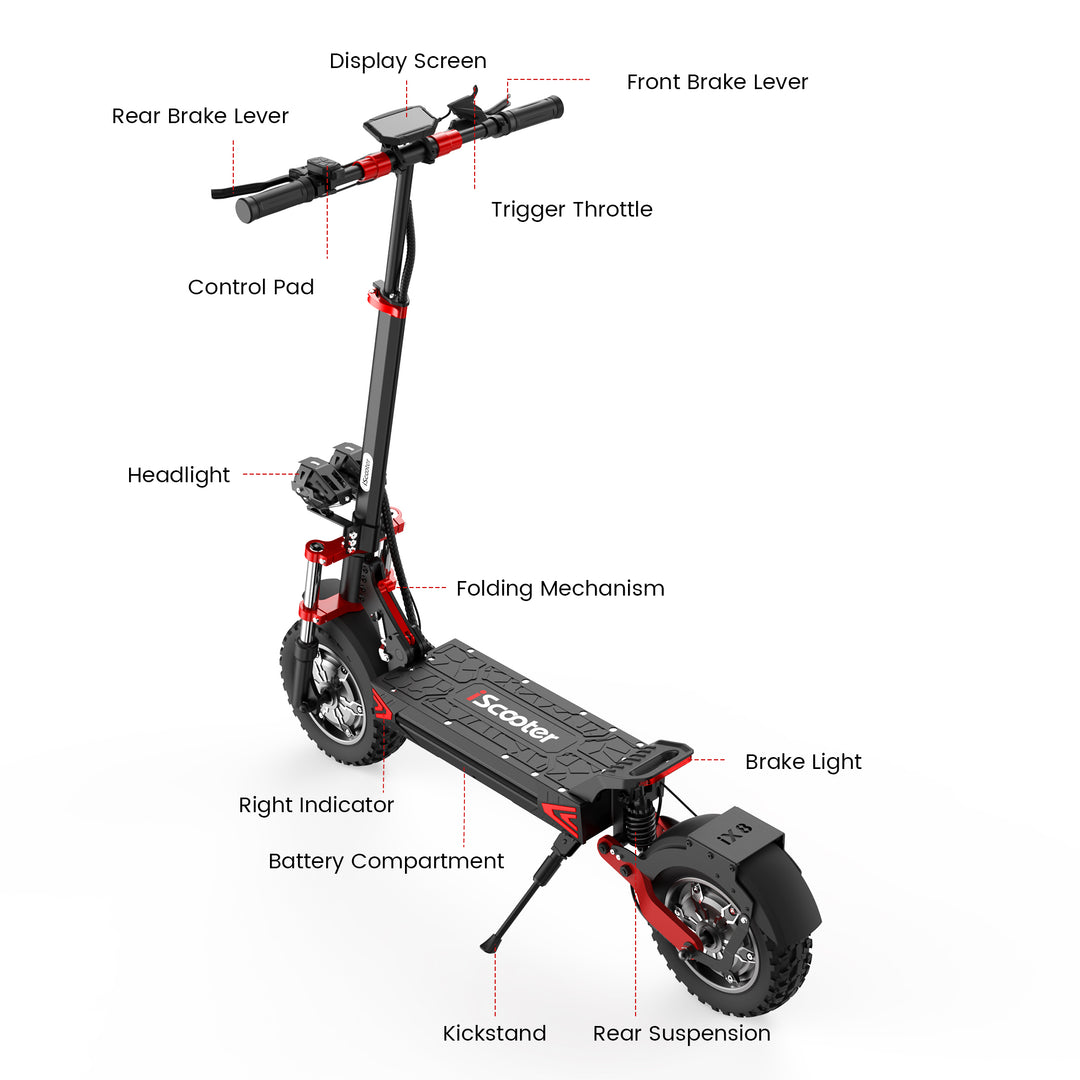 iScooter iX8 12'' Electric Scooter 2400W Motor